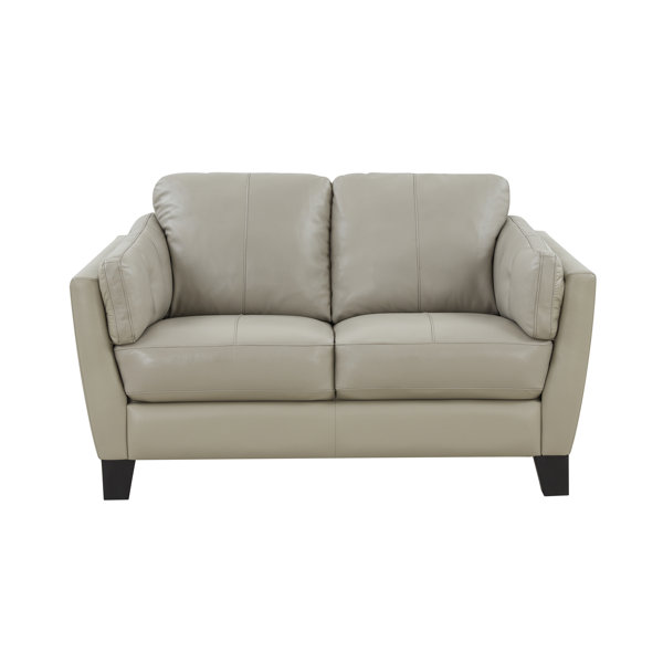 Porter Designs Bergamo 60.5'' Genuine Leather Pillow Top Arm Loveseat